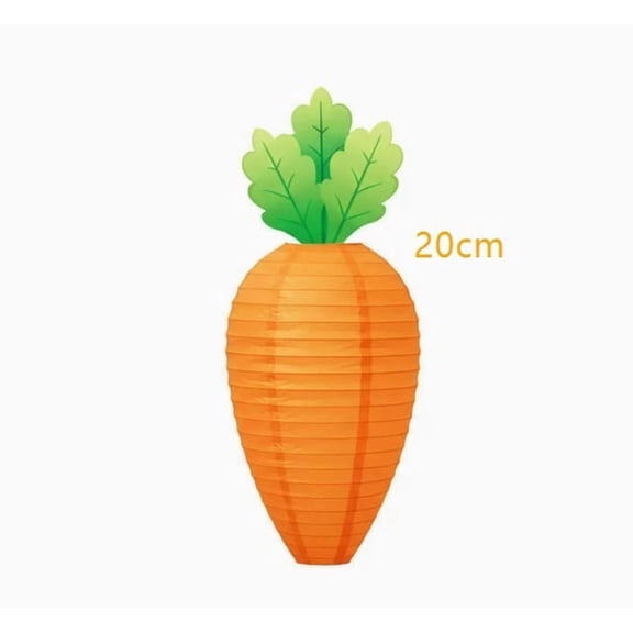 4 Pack Easter Carrot Hanging Paper Lanterns - Eco-Friendly Decorations for Kids' Parties and Classrooms