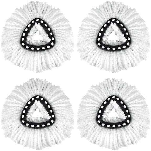 4 Pack EasyWring Spin Mop Refill Replacement Heads - Microfiber, Compatible with Triangle Spin Mop, Multi-Surface Cleaning