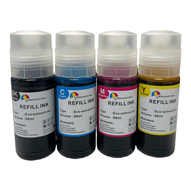 4 Pack Eco-Solvent Water Based Ink compatible for Epson EcoTank 502 522 552 664