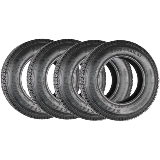4Pack Eco Trail ST175/80D13 Trailer Tires Bias Ply Load Range C 1360