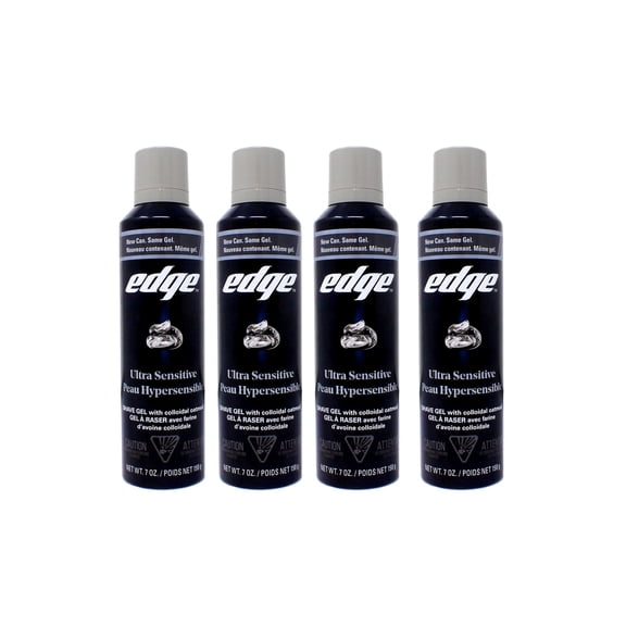 4 Pack Edge Shave Gel, Fragrance Free, Ultra Sensitive, With Oat Meal 7 Oz Each