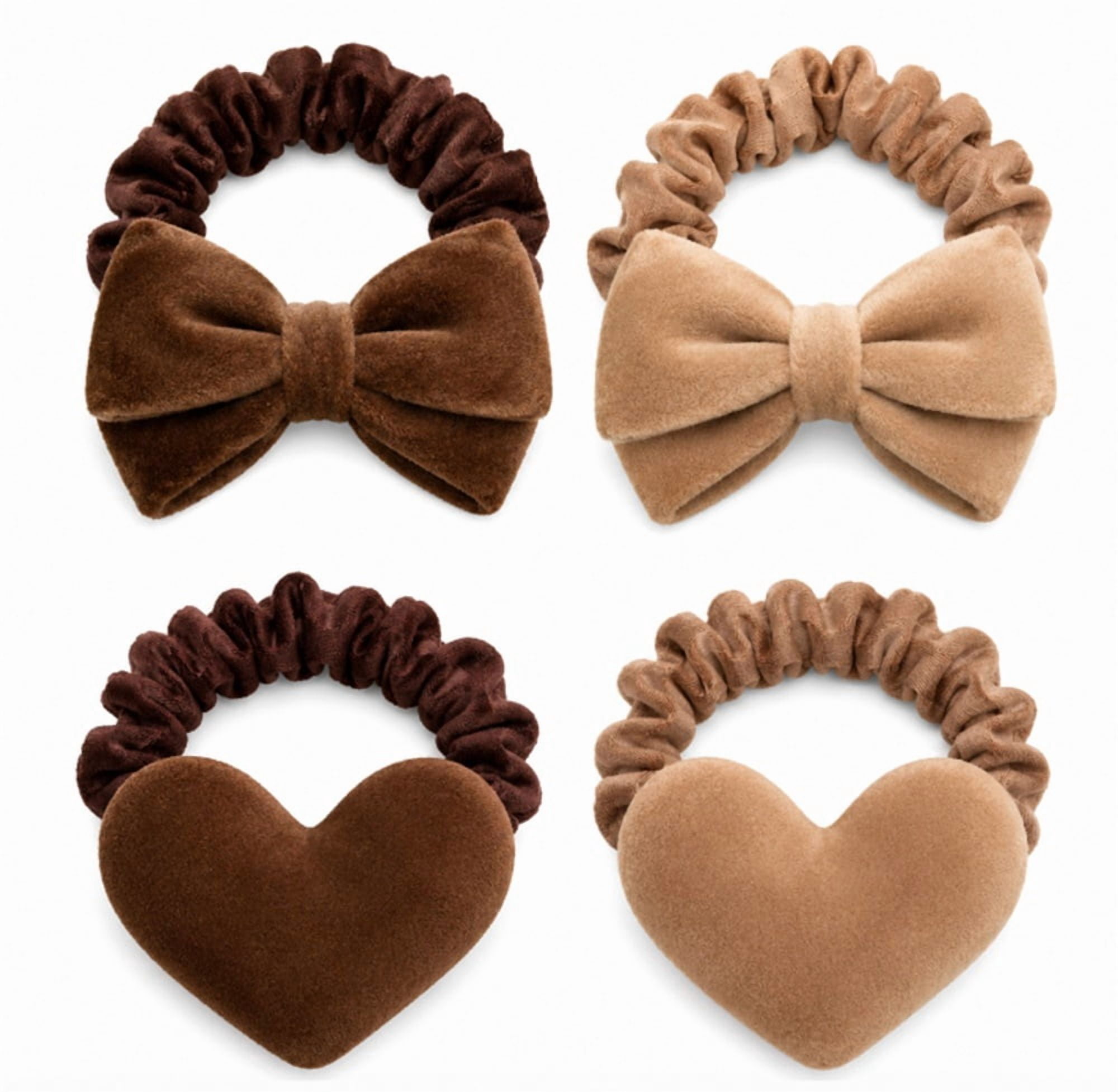 4 Pack Elastic Bow Hair Bands, Rubber Hair Ties and Ponytail  display picture 1