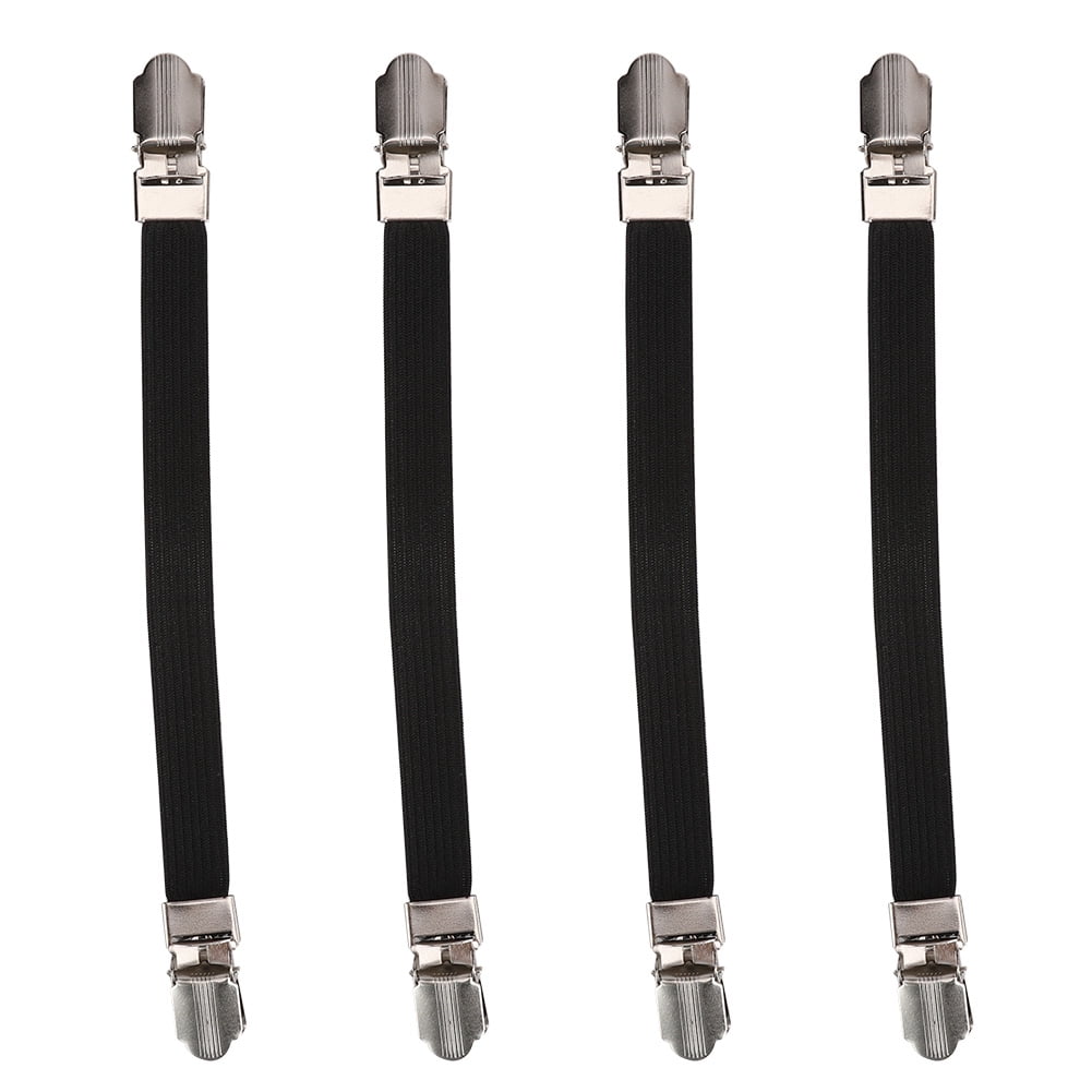 4-Pack Elastic Crisscross Mattress Sheet Straps with Double Head Clips ...