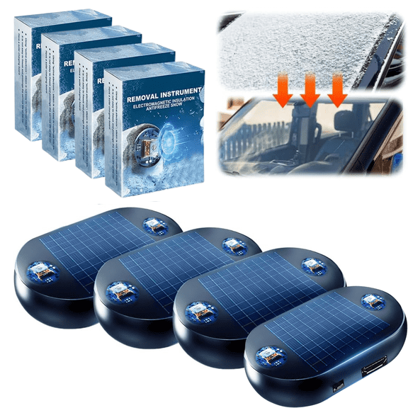 4 Pack Electromagnetic Car Snow Removal Device, 2026 Upgrade Antifreeze Snow Removal Instrument, Anti-Freeze Electromagnetic Molecular Interference, Vehicle Microwave Molecular Deicing Instrument
