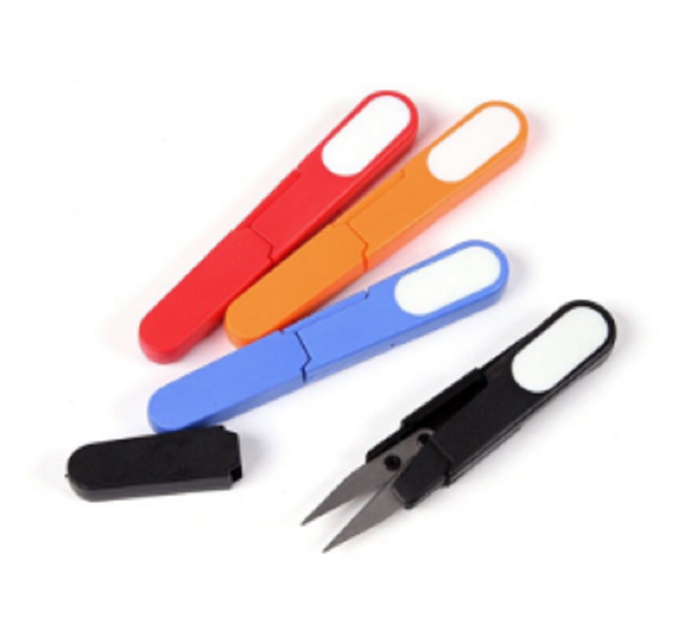 4-Pack Embroidery Sewing Snips Thread Cutter Scissors  Nipper Yarn Craft Scissors with Safety Covers in Random Colors TIKA