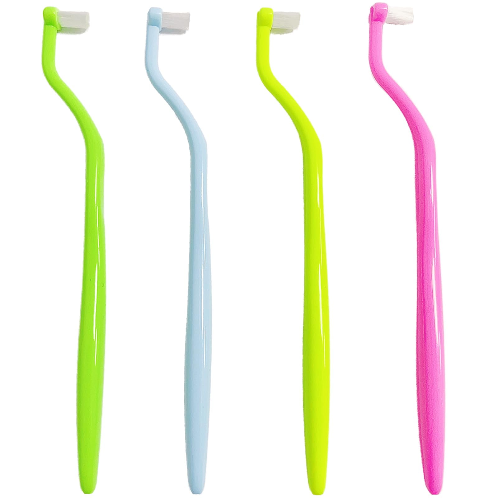 4-Pack End Tuft Toothbrushes, JMS2 Orthodontic Toothbrush with Small ...