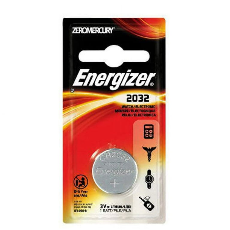 Energizer 2032, ECR 2032, CR2032 3 Volt Lithium 4 Cell Blister Pack 