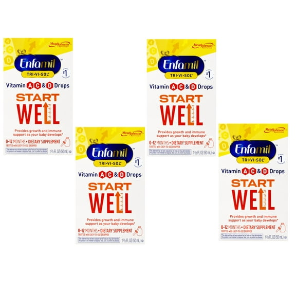 4 Pack - Enfamil Tri-Vi-Sol Vitamin Drops - 50 ML Each