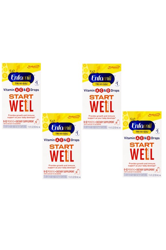 4 Pack - Enfamil Tri-Vi-Sol Vitamin Drops - 50 ML Each