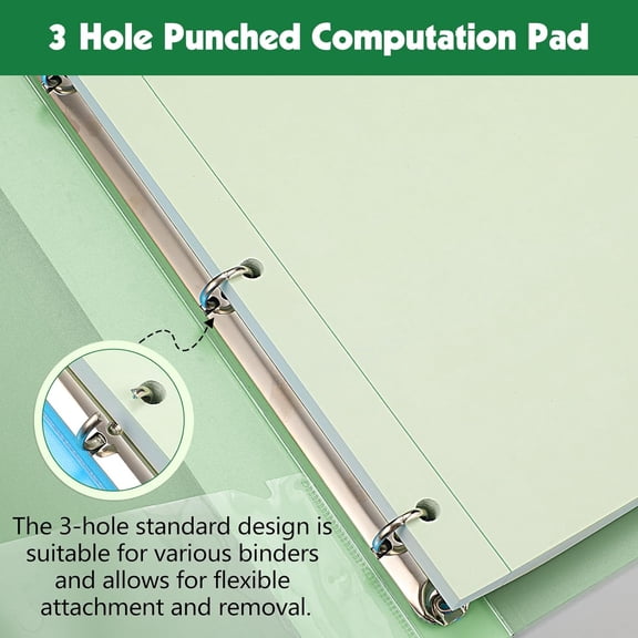 4 Pack Engineering Paper Notebook A4 Graph Paper Notebook 3-Hole Punched Computation Pad Grid Notebooks for Engineering, 100 Sheets$$Office