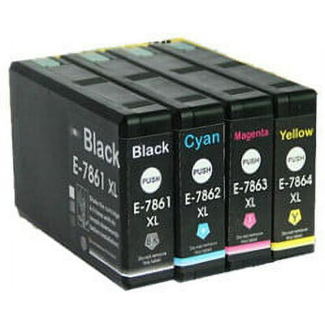 4 Pack: Epson T786XL Remanufactured High Yield Cartridges (2600 yield Black and 2000 yield each of CMY)