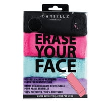 4-Pack Erase Your Face Makeup Removing Cloths - Pink, Black, Teal, Purple