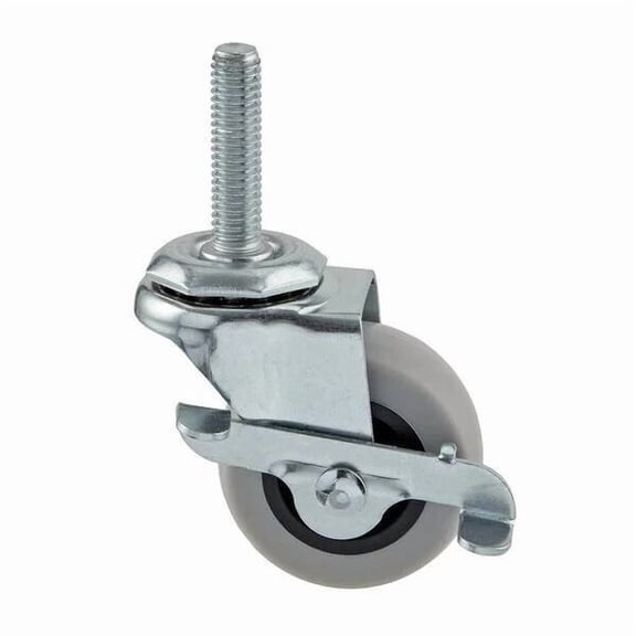 4 Pack Everbilt 2 inch Gray TPR Swivel Stem Mount Caster Wheels with Brake 800915