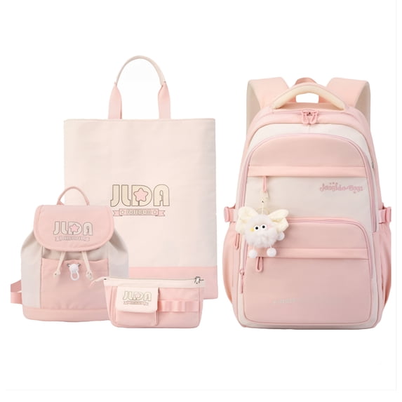 Exquisite 4-Pack Exquisite Pastel Color Backpack Large Capacity School Bag for ...