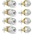 thumbnail image 1 of 4 Pack Exterior Door Lock Set, Satin Nickel Door Knob and Deadbolt Combo Set, Keyed Alike Entry Door Knobs with Lock&Keys, Round Ball Door Locksets with Deadbolt for Entrance and Front Door, 1 of 8
