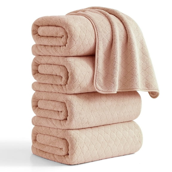 4 Pack Extra Large Bath Towels 35"x 70" Quick Dry Oversized Bath Towels Ultra Soft Microfiber Bath Sheets Highly Absorbent Bulk Towels Set for Bathroom Spa Hotel(Dark Orange)