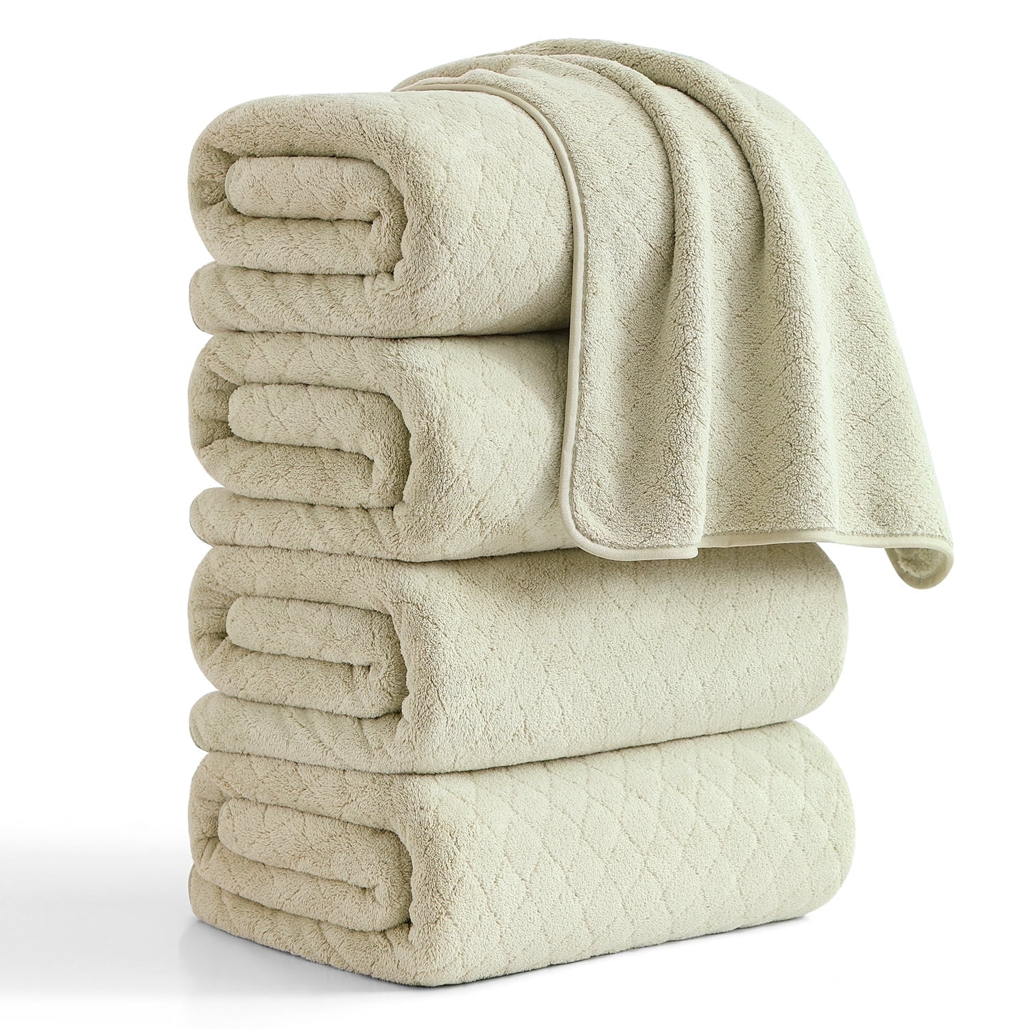 4 Pack Extra Large Bath Towels 35"x 70" Quick Dry Oversized Bath Towels Ultra Soft Microfiber Bath Sheets Highly Absorbent Bulk Towels Set for Bathroom Spa Hotel(Camel)