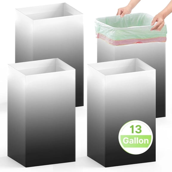 4 Pack Extra Large Disposable Trash Cans, Reusable Portable Garbage Can, 13 Gall