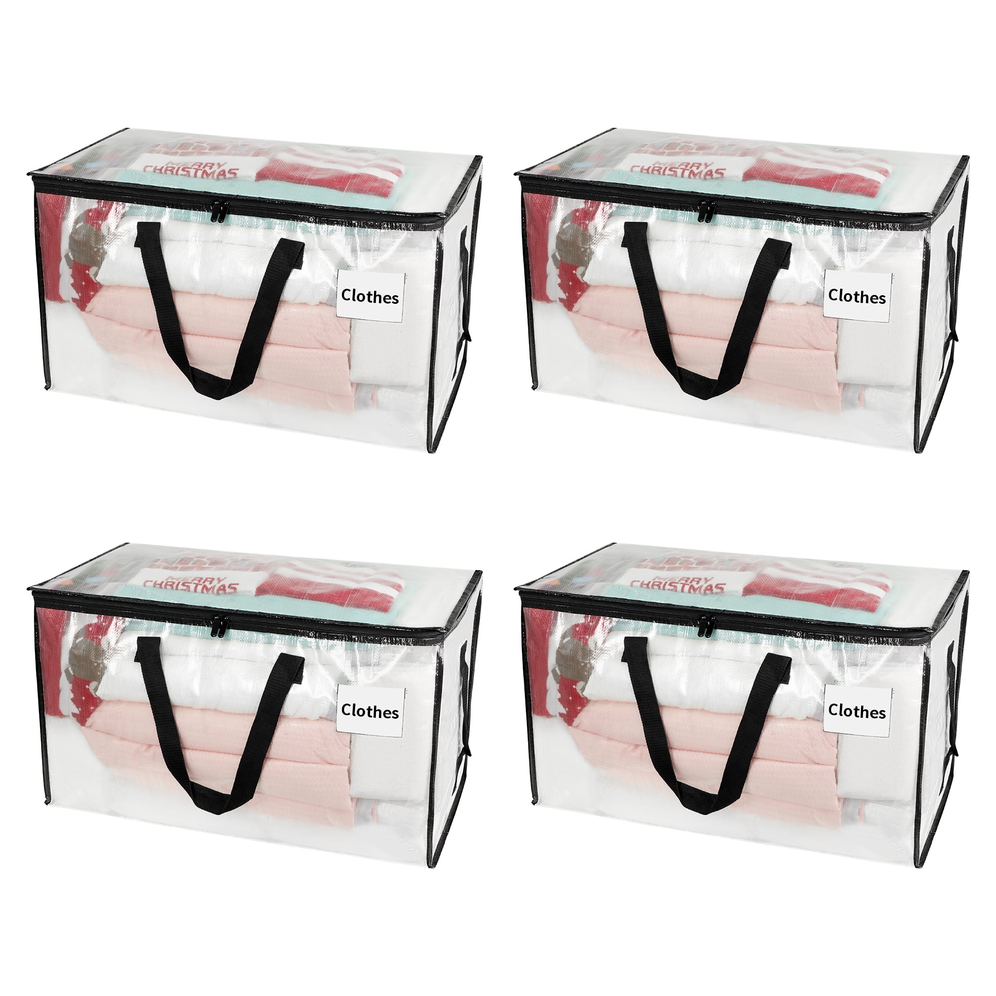 4 Pack Extra Large Moving Bags with Zippers Carrying Handles HeavyDuty