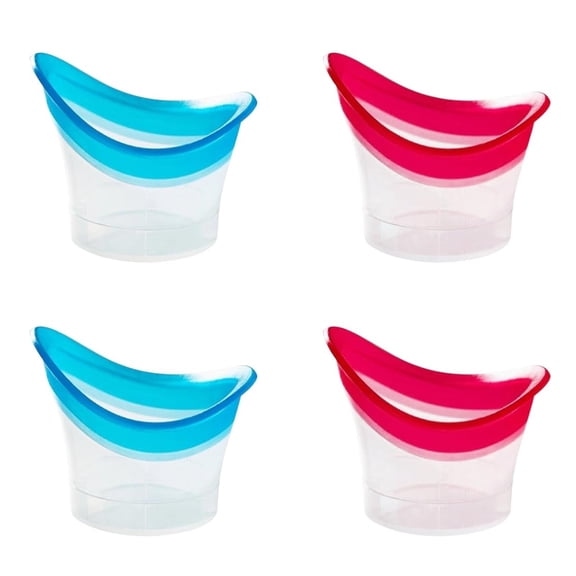 4 Pack Eye Wash Cup Eye Wash Kit, Silicone Eyelash Lid Care for Tired Dry Eyes Effective Eye Cleaner Solution Soothing Tired Eyes (Blue, Pink)