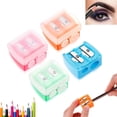 thumbnail image 1 of 4 Pack Eyebrow Makeup Pencil Sharpener,Eyeliner Sharpener,Multi Colors Cosmetic Lip Pencil Sharpener Hand Pencil Sharpener for Lip Liner,Dual Sharpener, 1 of 7