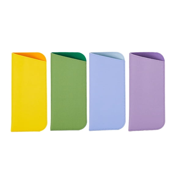 4 Pack Eyeglass Cases - Soft Felt Slip-In Pouch Case - Glasses Storage Case Makeup Pouch Anti-Scratch Sunglasses Bag