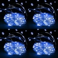 thumbnail image 1 of 4 Pack Fairy String Lights Battery Operated 6.6Ft 20 LEDs Silver Copper Wire Twinkle Lights for Halloween Christmas Bedroom Indoor Outdoor Wedding Party Decoration (Blue）, 1 of 7