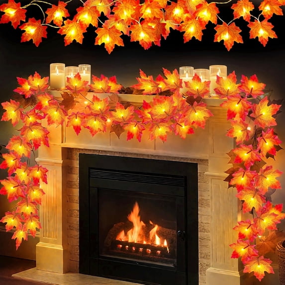 4 Pack Fall Decor Fall Garland with Lights Fall Decorations for Home ...