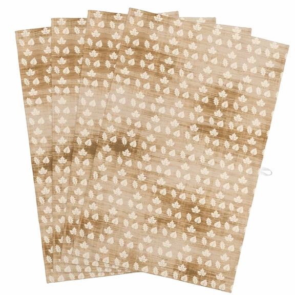 4 Pack Fall Maple Leaf Kitchen Towels Rustic Minimalist Beige Brown Textile Texture Decorative Dish Towel Sets Absorbent Quick Dry Hand Cloths Tea Towels for Cooking Baking Farmhouse Gifts 18x28in