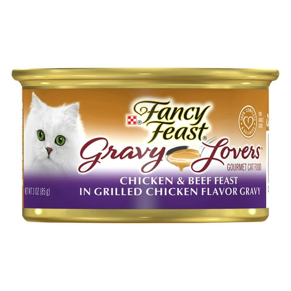 ( 4 Pack ) Fancy Feast Cat Food, Gourmet, Grilled, Chicken & Beef In Gravy 3 Oz Cans