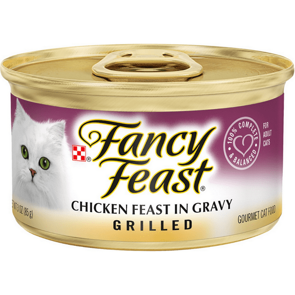 ( 4 Pack ) Fancy Feast Cat Food, Gourmet, Grilled, Chicken In Gravy 3 oz cans