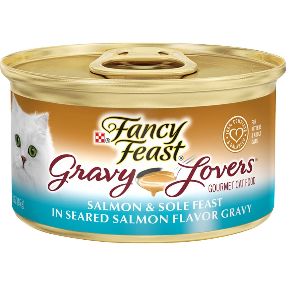 ( 4 Pack ) Fancy Feast Gravy Lovers Salmon & Sole Gourmet Cat Food, 3 oz cans