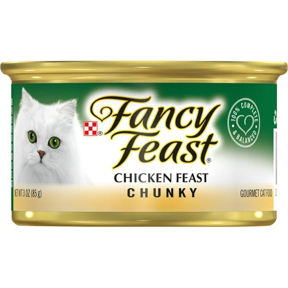 ( 4 Pack ) Fancy Feast Purina Grain Free Wet Cat Food, Chunky Chicken - 3 Oz. Can
