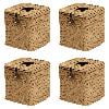 4-Pack Farmhouse Seagrass Tissue Box Covers - Square Standard Size | Elastic Buckle Closure | Natural Woven Material | Ideal for Home, Office & Car Decor