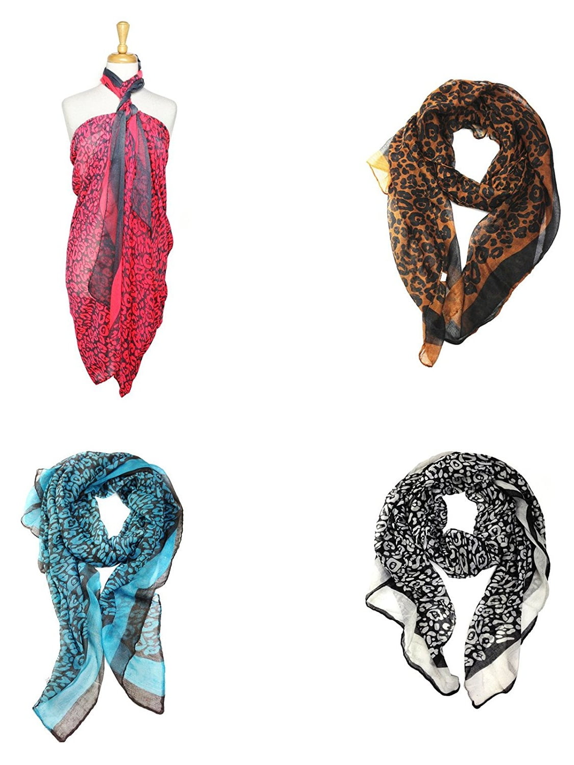 4 Pack Fashion Lightweight Scarves