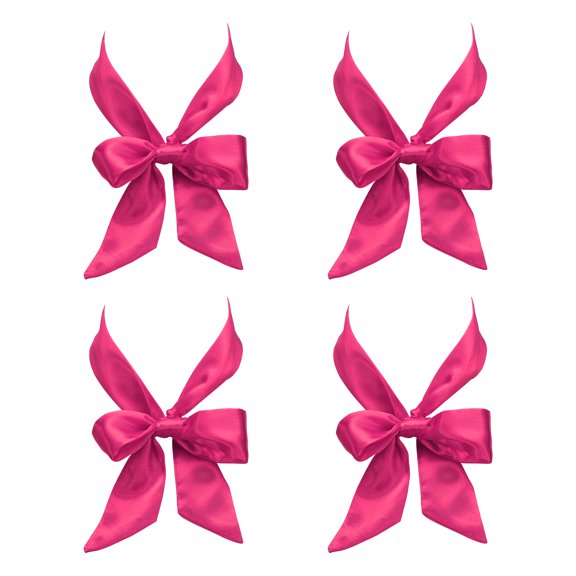 4 Pack Fashion Scarves for Women, Silky Satin Head Scarf 39" x 1.57", Rose Red