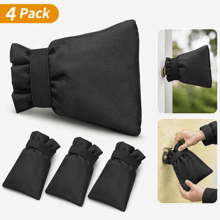 4 Pack Faucet Cover,Outdoor Faucet Covers for Winter,9"x 7",Outside Garden Faucet Socks for Freeze Protection,Reusable Thickened Faucet Covers