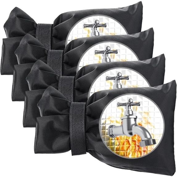 4-Pack Faucet Covers for Winter Freeze Protection, Reusable Thickened Insulated Outdoor Faucet Socks, 8.3" H x 6" W Universal Fit Spigot Covers for Garden Hose Bibb