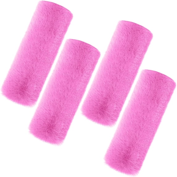 4 Pack Faux Sheepskin Car Seat Belt Pads Seatbelt Protector Soft Seat Belt Shoulder Strap Cover Comfort Harness Pad(Pink, 9.9 Inch)