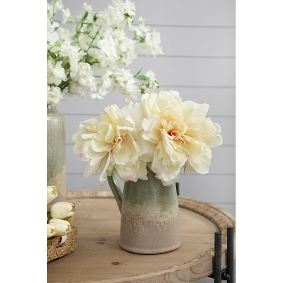 4-Pack Faux Silk Sunflowers Bouquet, Realistic Artificial Long Stem Flowers for Weddings, Centerpieces & Home Decor – White & Pink