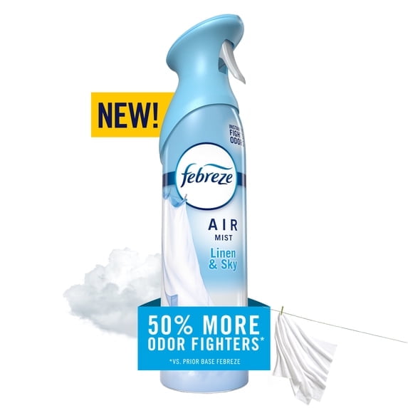 4 Pack - Febreze Air Mist Air Freshener Spray, Linen & Sky Scent, 8.1oz