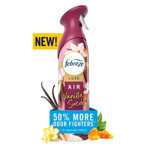4 Pack - Febreze Air Mist Luxe Air Freshener Spray, Vanilla Suede Scent, 8.1oz