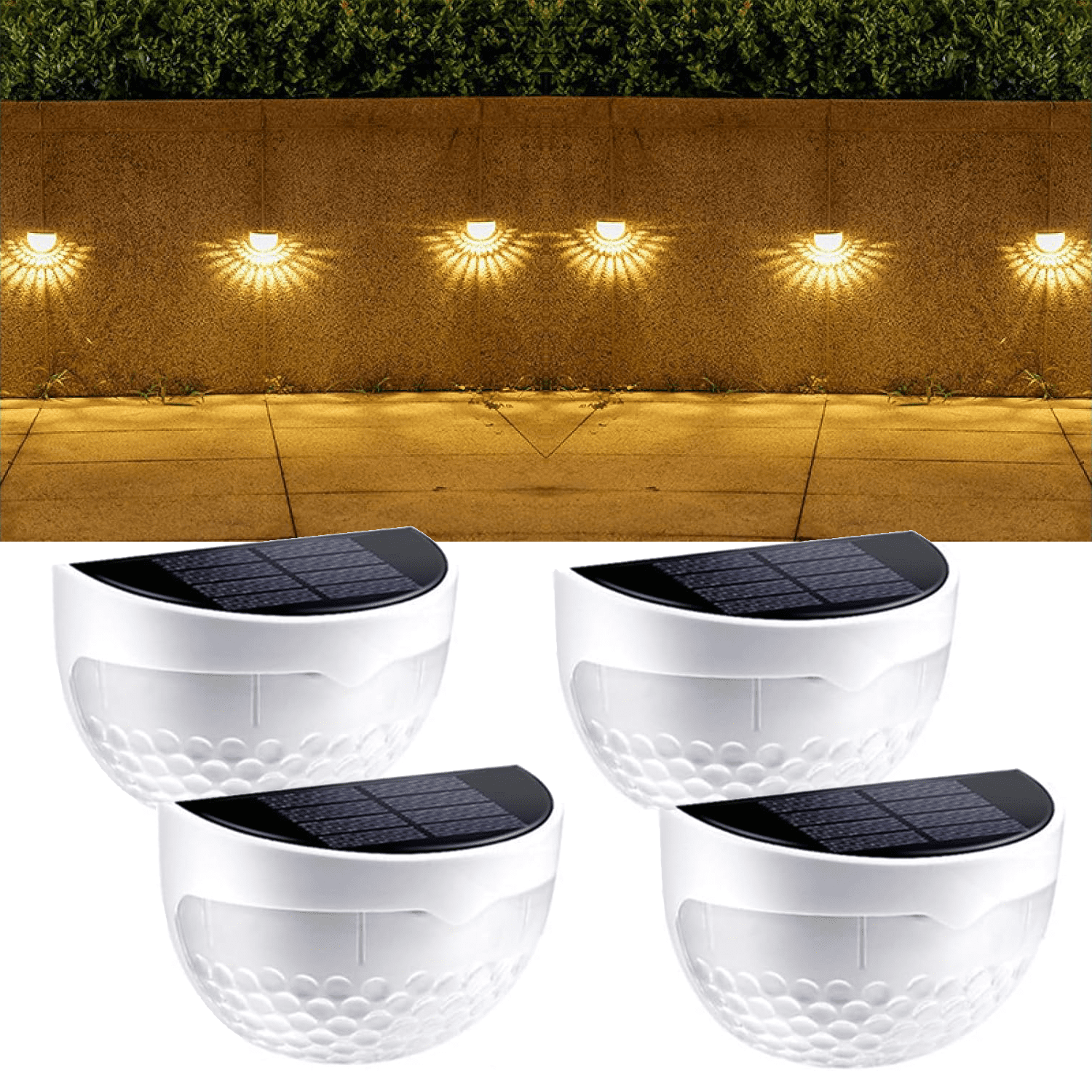 Fence solar lights outdoor waterproof 10 pack upgraded solar step