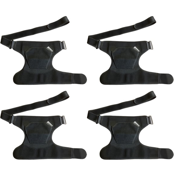 4-Pack Fenzer Recovery Shoulder Brace for Men and Women, Shoulder Stability Support Brace, Adjustable Fit Sleeve Wrap, Relief for Shoulder Injuries and Tendonitis, One Size Regular (BLACK)