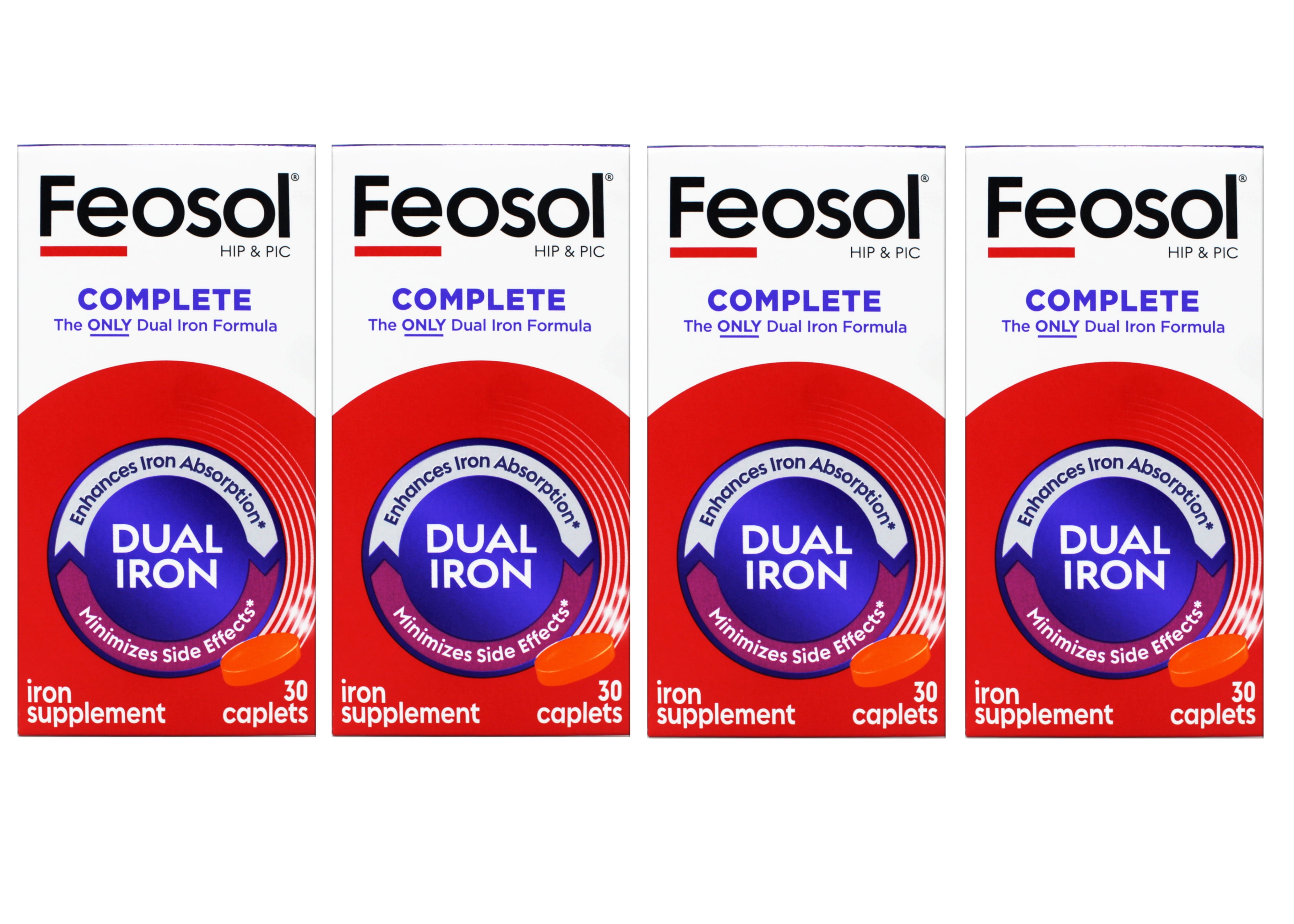 Feosol Complete Bifera HIP & PIC 3pk Iron Supplement 30 Caplets
