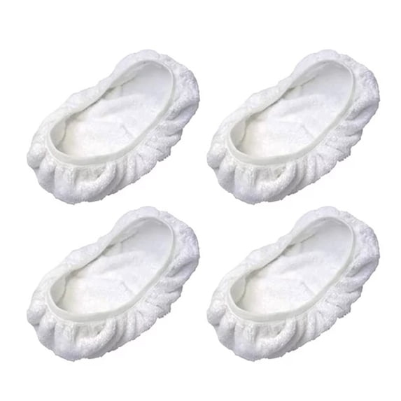 4 Pack Fiber Cloth Mop Pads for Cotton 15x8 Inches White One Size