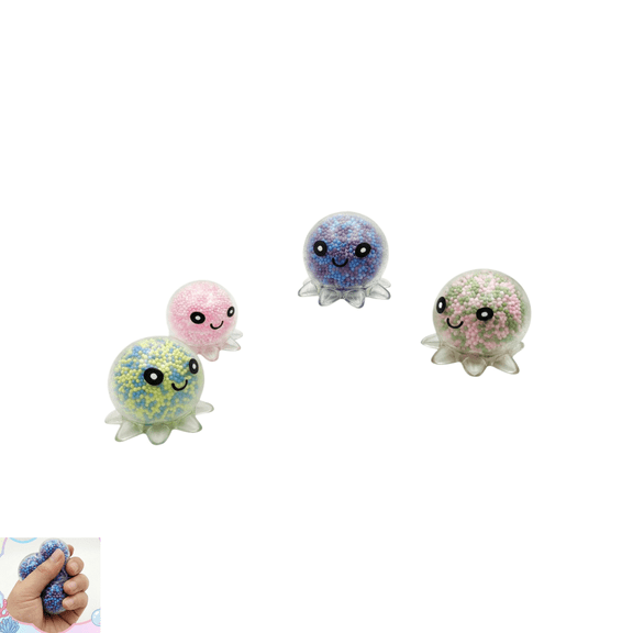 4 Pack Fidget Stress Balls for Adults, Octopus Squishy Fidget Toys, Stress Relief, Easter Basket Stuffers, Easter Gifts, Bulk Party Favors