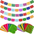 thumbnail image 1 of 4 Pack Fiesta Banner Colorful Felt Papel Picado Banner for Party Cinco de Mayo Day of the Dead Fiesta Party Decorations Supplies, 1 of 7