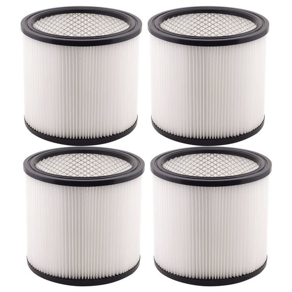 4 Pack Filter Cartridge Replacement Part 90304 90350 90333 Type U H12 Compatible with Shop Vac Wet & Dry Vacs