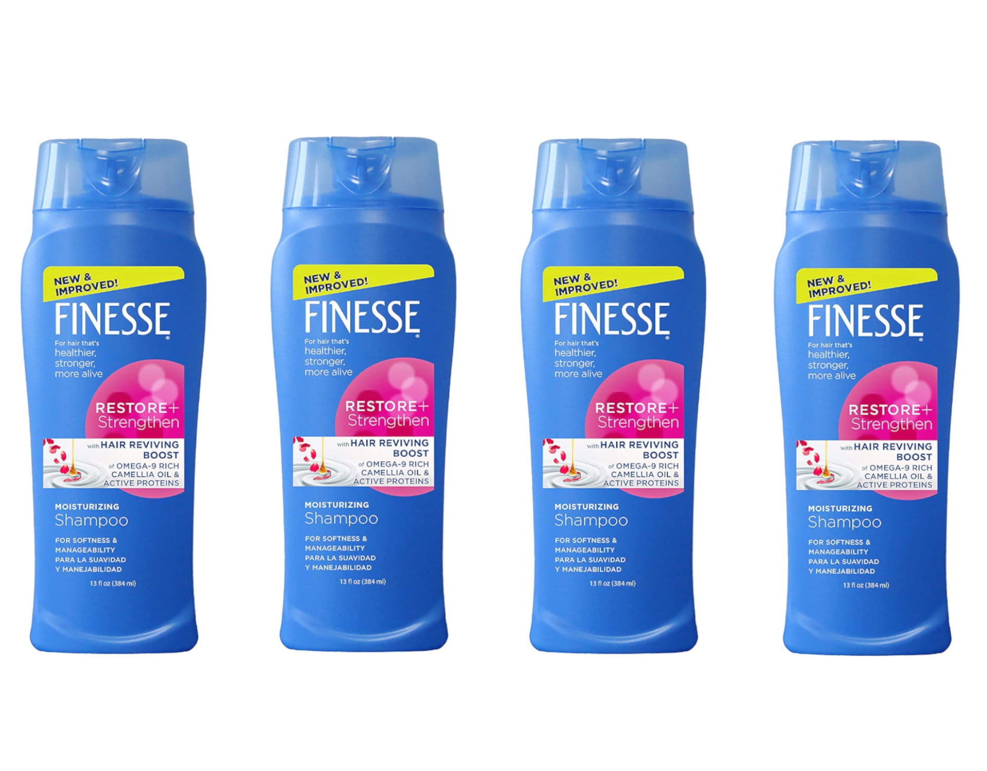 4 Pack - Finesse Restore + Strengthen, Moisturizing Shampoo 13 oz Each